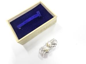 アンティーク　パール　帯留め